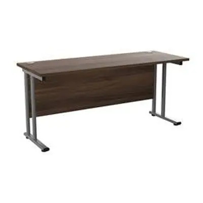 Allegro 1600 X 600 Rectangular Cantilever Workstation Dk Walnut/Silver