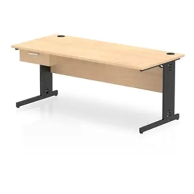 Impulse 1800x800 Desk Maple/Black Cable Managed Leg 1 Dr Fixed Ped