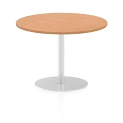 Italia 1000mm Poseur Round Table Oak Top 725mm High Leg