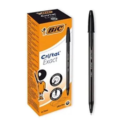 BIC Cristal Exact Ballpoint Pens Ultra Fine 0.7mm Tip Black Ref