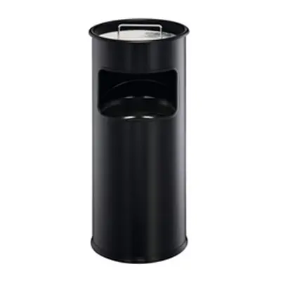 Durable Round Ashtray Bin 17L Black