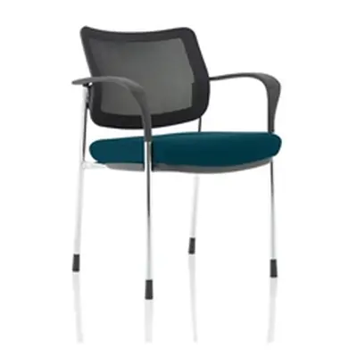 Brunswick Deluxe Mesh Back Chrome Frame Bespoke Seat Teal With Arms