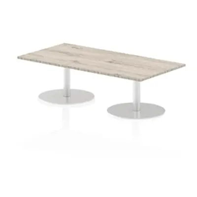 Italia 1600x800mm Poseur Rectangular Table Grey Oak Top 475mm High Leg