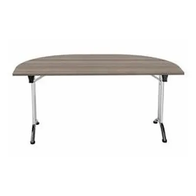 Allegro Folding Table 1600x800 Chrome/Grey Oak Ref OUFT1680DENDCRGO