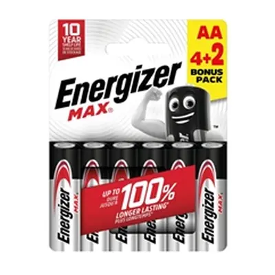 Energizer Max AA Battery (4+2) (Pack of 6) E303328500