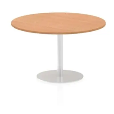 Italia 1200mm Poseur Round Table Oak Top 725mm High Leg