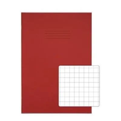 Rhino A4 Plus Exercise Book Red S10 Squared 80 Page (Pack 50) VDU080-3