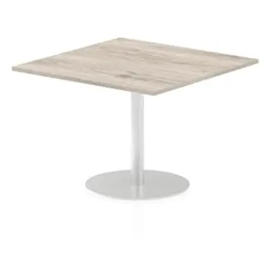 Italia 1000mm Poseur Square Table Grey Oak Top 725mm High Leg