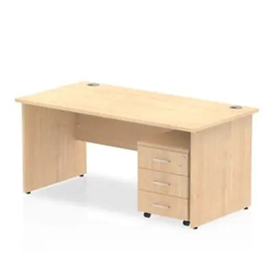 Impulse 1200x800mm Desk Maple Top Panel End Leg and Mobile Ped