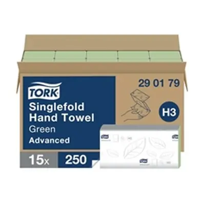 Tork Singlefold Hand Towels Green (Pack of 3750) 290179