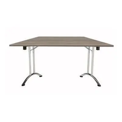 Allegro Folding Table 1600x800 Chrome/Grey Oak top OUFT1680TRAPCRGO