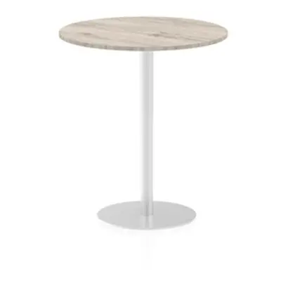 Italia 1000mm Poseur Round Table Grey Oak Top 1145mm High Leg