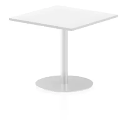 Italia 800mm Poseur Square Table White Top 725mm High Leg