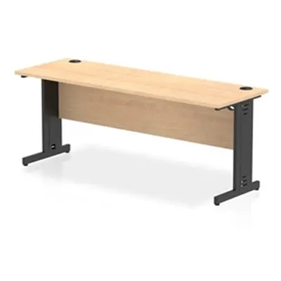 Impulse 1800x600mm Straight Desk Maple Top Black Cable Managed Leg