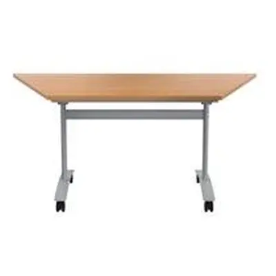 Allegro Tilting Table 1600x800-Oak top and Silver/Ref OTT1680TRAPSVNO