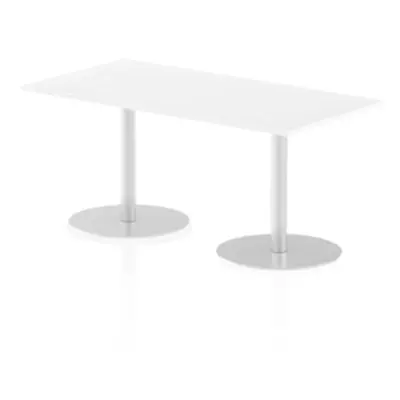 Italia 1600 x 800mm Poseur Rectangular Table White Top 725mm High Leg