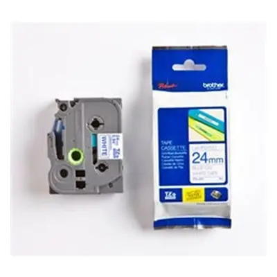 Brother P-Touch TZe Laminated Tape 24mm x 8m Blue on White TZE253