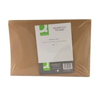 Q-Connect Kraft Square Cut Folder 170gsm Foolscap Buff Pk 100 -KF23025