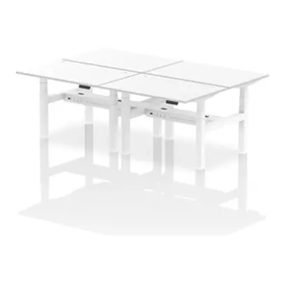 Air B2B 1200x800mm Height Adjustable 4P Bench Desk CP White/White