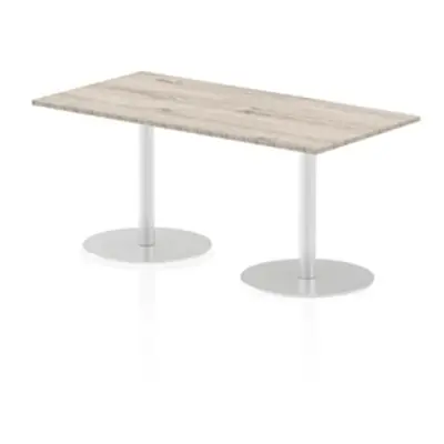 Italia 1600x800mm Poseur Rectangular Table Grey Oak Top 725mm High Leg