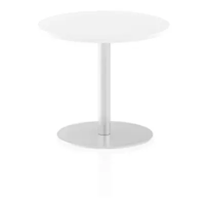 Italia 600mm Poseur Round Table White Top 725mm High Leg