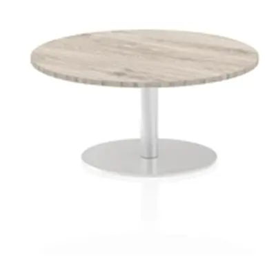 Italia 1000mm Poseur Round Table Grey Oak Top 475mm High Leg