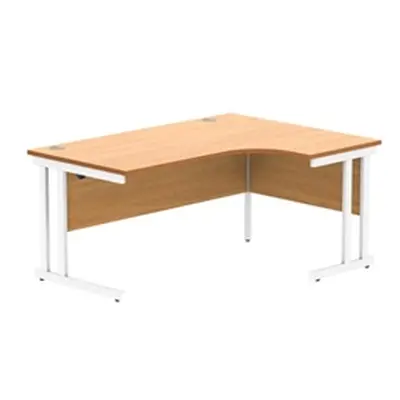 Office RH Corner Desk Steel Double Cantilever 1600X1200 Beech/White