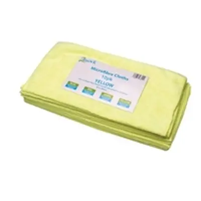 2Work Yellow 400 x 400mm Microfibre Cloth (10 Pack) 101161YL