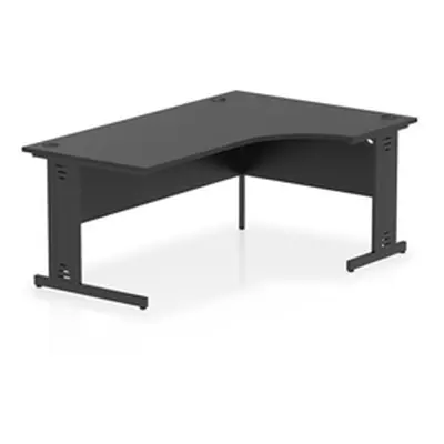 Impulse 1800 RH Crescent Desk Black Top Black Cable Managed Leg