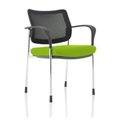 Brunswick Deluxe Mesh Back Chrome Frame Bespoke Seat Green With Arms