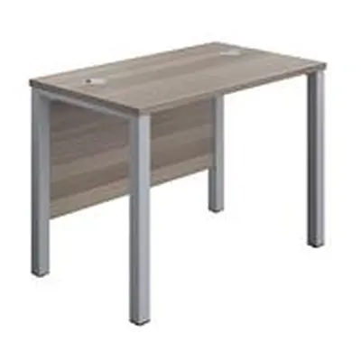 Goal Post Rectangular Desk 1000X600 Grey Oak-Silver