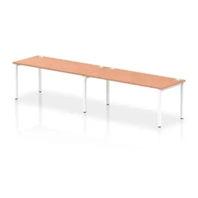 Impulse Bench Single Row 2 Person 1800 White Frame Bench Desk Beech