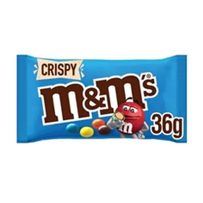 MMs Crispy Pieces + Milk Chocolate Bag 36g (Pack of 24) 100529