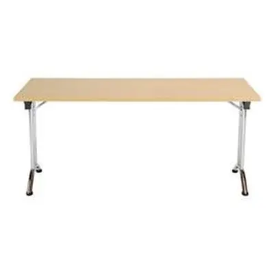 Allegro Folding Table 1600x800 Chrome Frame Oak Top Ref OUFT1680CRNO