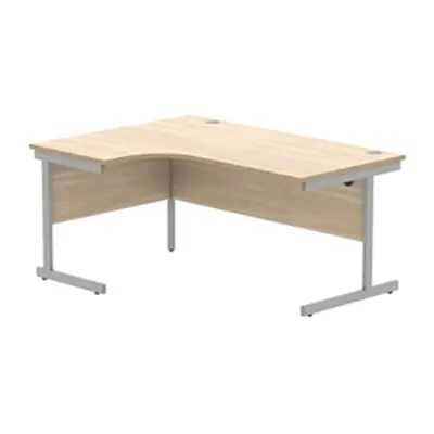 Office LH Corner Desk Steel Single Cantilever 1600X1200 Oak/Silver