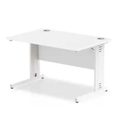 Impulse 1200/800 Rectangle White Cable Managed Leg Desk - MI002271