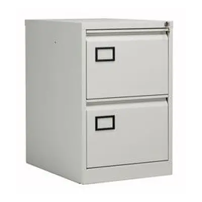 Bisley 2 Drawer Contract Steel Filing Cabinet - Goose Grey - AOC2G/G