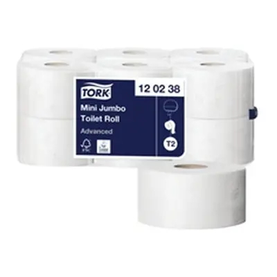 Tork T2 Mini Jumbo Toilet Roll 2-Ply (12 Pack) 120238