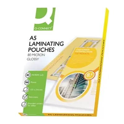 Q-Connect A5 Laminating Pouch 160 Micron Gloss (Pack of 100) - KF04106