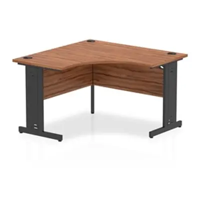 Impulse 1200mm Corner Office Desk Walnut Top Black Cable Managed Leg