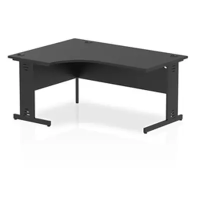 Impulse 1600 LH Crescent Desk Black/Black Cable Managed Leg