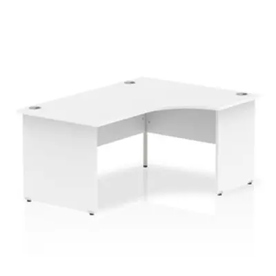 Impulse Panel End 1600 Right Hand Crescent Desk White - I0