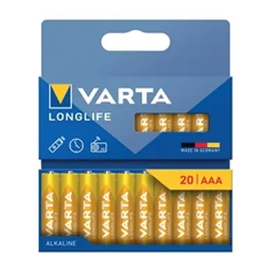 Varta Longlife AAA Alkaline Battery 1.5V (Pack of 20) 4103101720