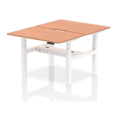 Air B2B 1200x800 Adjustable 2P Bench Desk Scalloped Beech/White