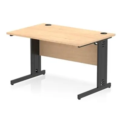 Impulse 1200x800mm Straight Desk Maple Top Black Cable Managed Leg