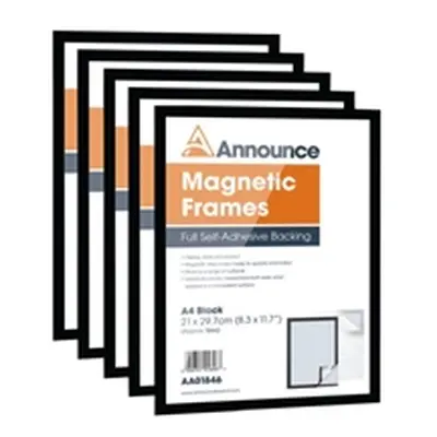 Announce Magnetic Frame A4 Black (5 Pack) AA01847