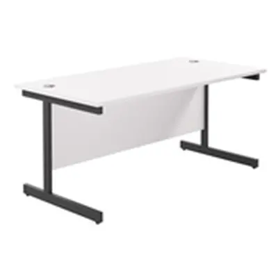 1600x800 Single Upright Rectangular Desk White-Black