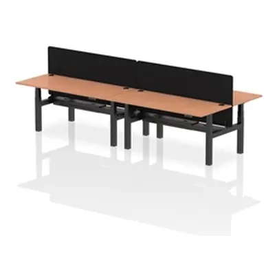 Air B2B 1800x800mm Adjustable 4P Bench Desk CP Beech/Black + Screen