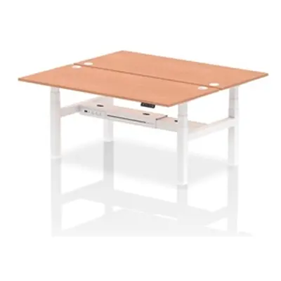 Air B2B 1800x800mm Height Adjustable 2P Bench Desk CP Beech/White