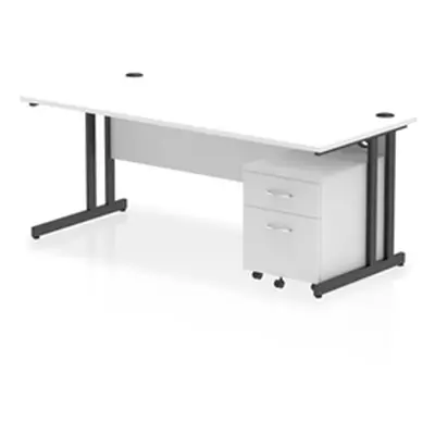 Impulse 1800x800 Desk Cantilever Leg White/Black 2 Drawer Mobile Ped